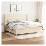 vidaXL Boxspringbett 200 x 200 cm Creme