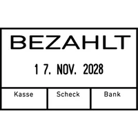 Trodat Datumstempel mit Textplatte Bezahlt 2910/C8