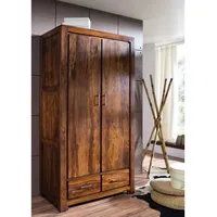 Massivmoebel24 Garderobe Sheesham 100x61x200 life honey lackiert metro life 117