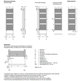 Zehnder Design-Elektroheizkörper TE-180-075 1785 x 750 mm 1500 W weiß