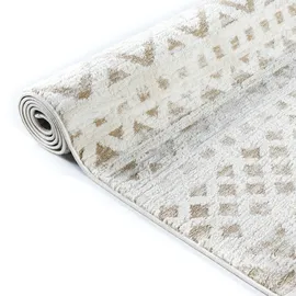 OTTO home Teppich OTTO HOME "Ribeyret" Gr. 1, beige, B:60cm H:11mm L:90cm, Kunstfaser, Teppiche, Fransenteppich Teppich, mit Fransen, Hoch-Tief-Struktur, Woll-Look, Boho-Style, Wohnzimmer