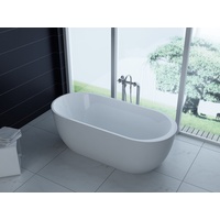 PureHaven freistehende Luxus Acryl-Badewanne 170x80 cm elegant inkl. Siphon Überlaufschutz leicht zu pflegende Oberfläche extra starker Rahmen Weiß - versch. Ausführungen