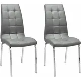 INOSIGN 4-Fußstuhl »Lila«, (Set), 2 St., Kunstleder, (2 Stück) Bezug in Kunstleder, verchromtes Metallgestell, grau