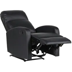 SVITA LEX Relaxsessel Fernsehsessel Beinablage Liegefunktion Ruhesessel Stuhl Schwarz