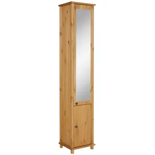 Home Affaire Hochschrank »Vili«, Aus massiver Kiefer, Tür mit Spiegel, beige