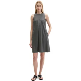Marc O'Polo "aus Viskose-Leinen-Stretch", Damen, Gr. 46, Normalgrößen, oxide grau, Obermaterial: 53% Leinen, 45% Viskose, 2% Elasthan, unifarben, regular fit wadenlang, Rundhals, Kleider Midikleid