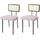 Mendler 2er-Set Esszimmerstuhl HWC-K88, Lehnstuhl Stuhl, Holz Poly-Rattan Metall Bouclé ~ Stoff/Textil rosa