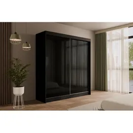 altdecor Schiebetürenschrank 200 x 215 x 61 cm Schwarz