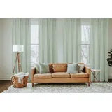 HOMEbasics 800530 Ösen Fertigschal Softy halbtransparent, Farbe:Salbei, Größe:245 x 140 cm, Anzahl:1x, Aufhängung:Ösen