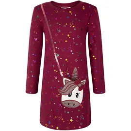 happy girls Strickkleid Mädchen Einhorn rot 104