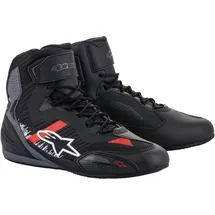 Alpinestars Faster 3 Rideknit Motorradschuhe, schwarz-grau-rot, Größe 47