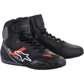 Alpinestars Faster 3 Rideknit Motorradschuhe, schwarz-grau-rot, Größe 47
