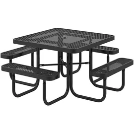 Costway Bierzeltgarnitur 193 x 193 x 76 cm schwarz