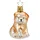 INGE-GLAS Christbaumschmuck Glas 7cm Hund Chow Chow mundgeblasen handbemalt Weihnachtskugeln weiß orange