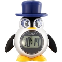 TalkJoy Deutsch Sprechende Kinderuhr Digitale Uhr Tischuhr Zeitansage Sprachfunktion Pinguin Wecker Blindenuhr Uhrzeit lesen Lernen Sprechfunktion Schulwecker