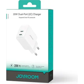 Joyroom JR-TCF12 Dual-Port (2C) 20W PD / QC 3.0 Schnellladegerät Weiß