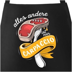 MoonWorks Grillschürze Grillschürze für Männer mit Spruch Alles andere ist nur Carpacio Herren Schürze Steak Moonworks®, mit kreativem Aufdruck schwarz