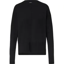 Comma, Feinstrickpullover mit Ziernaht Schwarz 40