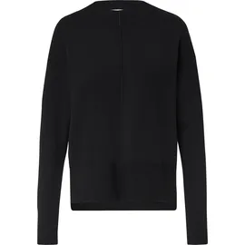 Comma, Feinstrickpullover mit Ziernaht Schwarz 40