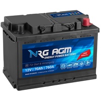 NRG AGM Autobatterie 12V 70Ah 760A/EN Start Stop Plus VRLA Batterie