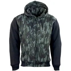Motorradjacke ROLEFF "Hoodie" Gr. 4XL, schwarz (schwarz, camouflage ro3340), Jacken, 4XL, Obermaterial: 100% Baumwolle. Einsatz: 100% Aramid. Innenfutter: 100% Polyester, mit Aramid und Protektoren