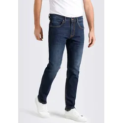 Straight-Jeans MAC "Arne Pipe", Herren, Gr. 38, Länge 30, blau (dunkelblau used), Denim/Jeans, Obermaterial: 90% Baumwolle, 8% Elastomultiester, 2% Elasthan, casual, Jeans