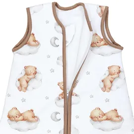 TupTam Baby Schlafsack 2,5 TOG – Warm, ärmellos, Wattiert" Gr. 92, weiß Bären auf Wolken/Weiß/Braun, Kinder Größe: 92-98 - 92-98