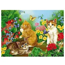 PRACHT Creatives Bastelset Kätzchen in Blumenwiese mehrfarbig 4016490818922 PRACHT Creatives