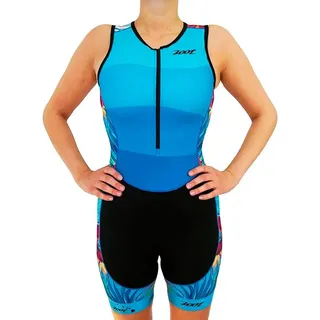 Zoot Damen Triathlon Rennanzug ohne Ärmel Style Performance, mit elastischen Gripper, 2D Sitzpolster, Front-Zip Reißverschluss und LSF 50+ - L