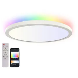 Luminea Home Control Super Slim WLAN-CCT-LED-Deckenlampe, Memory-Funktion, 24 W, App, 2,5cm