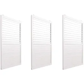 Proregal BERLINLODGE 3er-Set Aluminium Schiebetür für Pergola HxB 206x272cm Weiß Terrassenüberdachung Lamellenpaneel Modul
