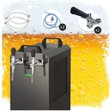 ich-zapfe STREAM 80K mit Luftpumpe Bierkoffer,Durchlaufkühler 2-leitig Trockenkühler, Korb,KeyKeg