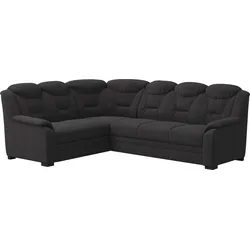 Ecksofa COTTA "Marcus L-Form", schwarz, B:263cm H:99cm T:211cm, 100% Polyester, Sofas, Bequemes Ecksofa in klassischem Design mit hoher Rückenlehne