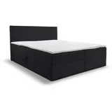 venasi TILLY Boxspringbett 140x200 mit 2 Bettkästen H2/H3 Matratze SCHWARZ CORD TILIA - Schwarz