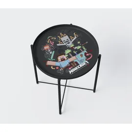 Phoenix Minecraft - runder Beistelltisch, mit abnehmbaren Tablett,