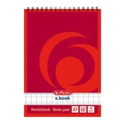 HERLITZ 110734 Spiralnotizblock A7 50 Blatt kariert