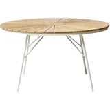 Cinas Ellen Gartentisch Ø 110 x 74 cm Weiß/Teak