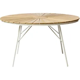 Cinas Ellen Gartentisch Ø 110 x 74 cm Weiß/Teak