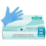 Hypafol Nitril-Handschuhe S-XL, Puderfrei I (100-St) mit Rollrand, Finger texturiert blau M