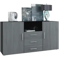 Vladon Sideboard, Anthrazit, 138.5x71.5x35 cm, Wohnzimmer, Kommoden & Sideboards,