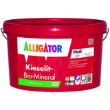 Alligator-Kieselit-Bio-Mineral - Wandfarbe weiß - Deckkraftklasse 1 - Innenwandfarbe (12,5 Liter)