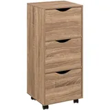 5five simply smart Turm 3 Türen mit Rollen in Holzoptik – 5five