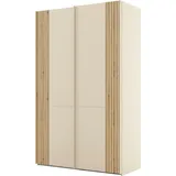 Musterring Schwebetürenschrank MUSTERRING "Isabelle", beige (champagner, dekor), B:148,9cm H:236cm T:67cm, Hartfaserplatte, Holzwerkstoff, Schränke, Schwebetürenschrank, Türen mit Lamellenoptik, verschiedene Größen und Farben, Höhe 236cm