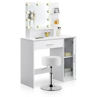 Juskys Schminktisch Zoey mit Hocker Tonia