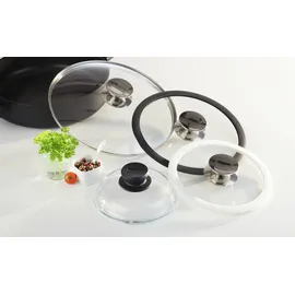Berndes Glasdeckel , transparent/klar , Glas,Silikon Ø: 24