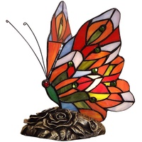 Bieye L30043 9 Zoll Schmetterling Tiffany-Stil Glasmalerei Schreibtischlampe