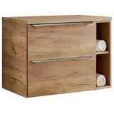 Lomadox Waschbeckenschrank TOSKANA-56 Wotaneiche 81/59,5/46 cm braun 81 cm x 60 cm x 46 cm