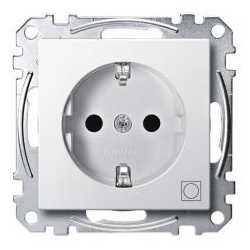 Merten SCHUKO-Steckdose, System M, mit Kennzeichnung Trockner (polarweiß matt)