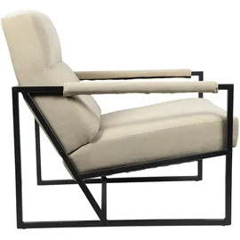 Svita Chris Loungestuhl Cocktailsessel Polsterstuhl mit Armlehne Beige