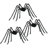 vidaXL Halloween Spinnen Dekoration 3 St. 200 cm Schwarz